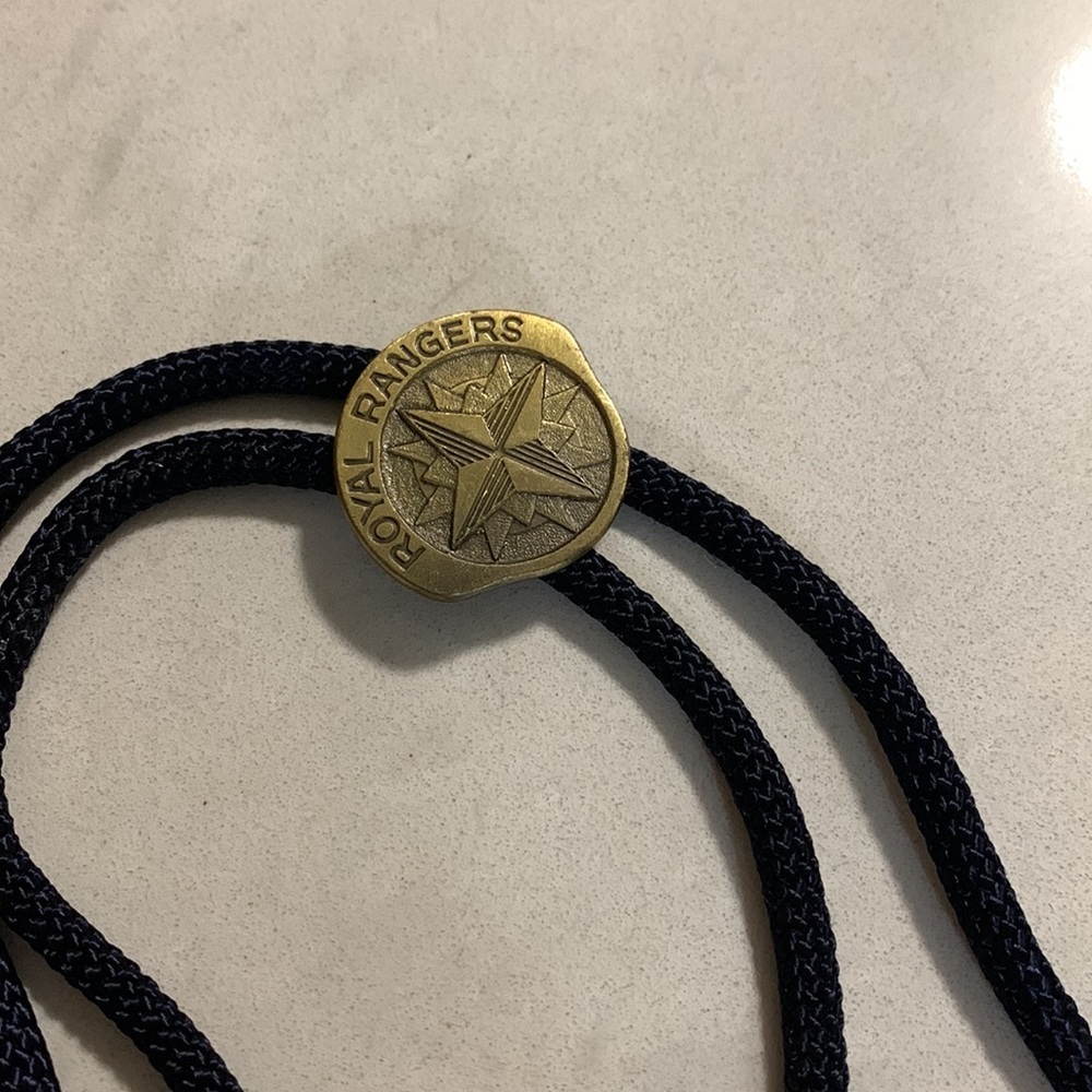 ROYAL Rangers Metal Logo Bolo Tie 16” Textile Cord - Picture 2 of 4